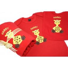 Personalised Baby Gift Set Giraffe Design